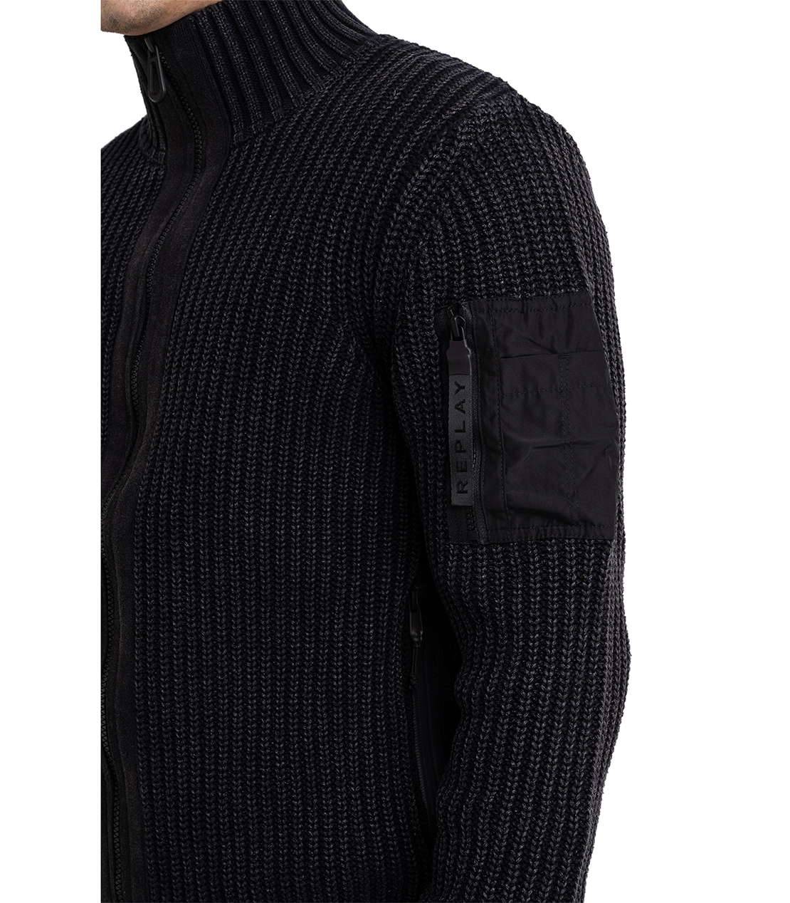 ガーメントダイ コットンクリンクルニットジャケット 詳細画像 ブラック 6